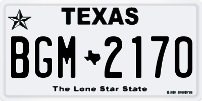 TX license plate BGM2170