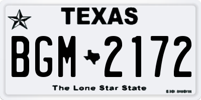 TX license plate BGM2172