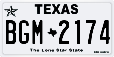 TX license plate BGM2174