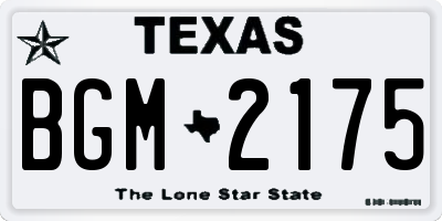 TX license plate BGM2175