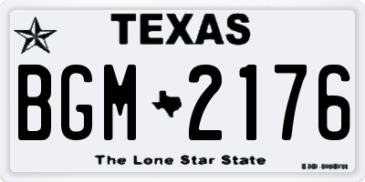 TX license plate BGM2176