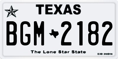 TX license plate BGM2182
