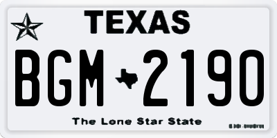 TX license plate BGM2190