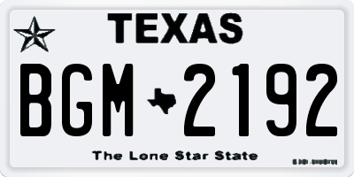 TX license plate BGM2192