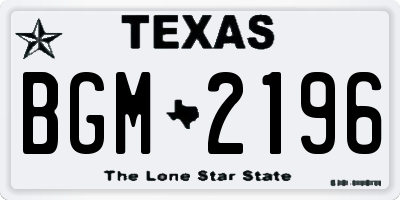 TX license plate BGM2196