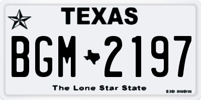 TX license plate BGM2197