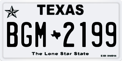TX license plate BGM2199