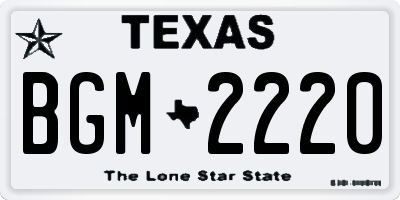 TX license plate BGM2220