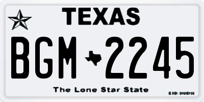 TX license plate BGM2245