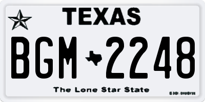 TX license plate BGM2248