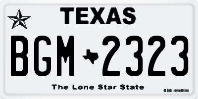 TX license plate BGM2323