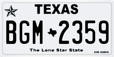TX license plate BGM2359