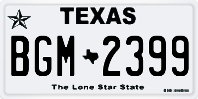 TX license plate BGM2399