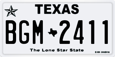 TX license plate BGM2411