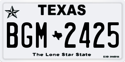 TX license plate BGM2425