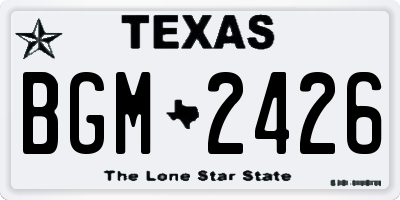 TX license plate BGM2426