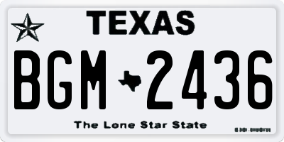 TX license plate BGM2436