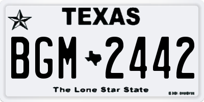 TX license plate BGM2442