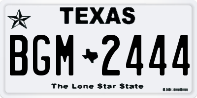 TX license plate BGM2444