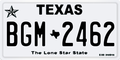 TX license plate BGM2462
