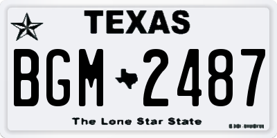 TX license plate BGM2487