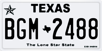 TX license plate BGM2488