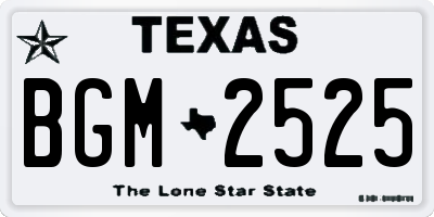 TX license plate BGM2525