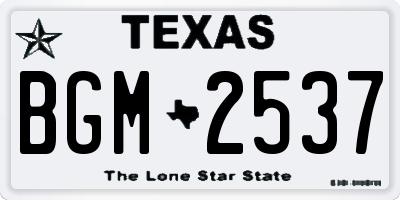 TX license plate BGM2537
