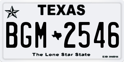 TX license plate BGM2546
