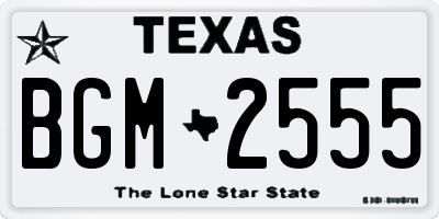 TX license plate BGM2555