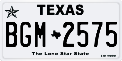TX license plate BGM2575