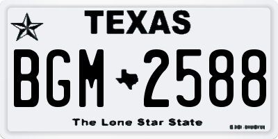 TX license plate BGM2588