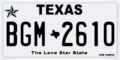 TX license plate BGM2610