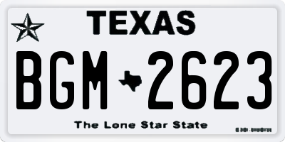 TX license plate BGM2623