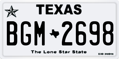 TX license plate BGM2698