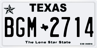 TX license plate BGM2714