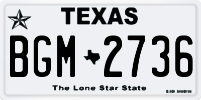 TX license plate BGM2736