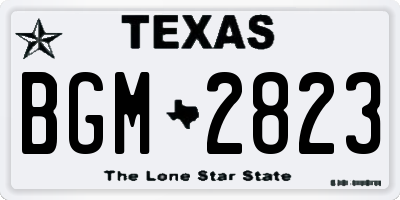 TX license plate BGM2823