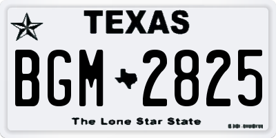 TX license plate BGM2825