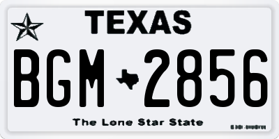 TX license plate BGM2856
