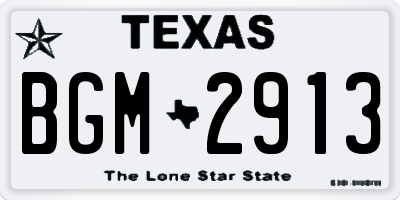 TX license plate BGM2913