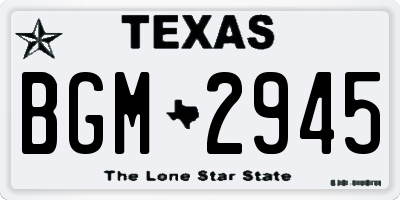 TX license plate BGM2945
