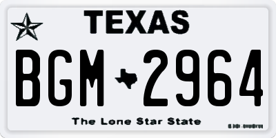 TX license plate BGM2964
