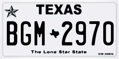 TX license plate BGM2970