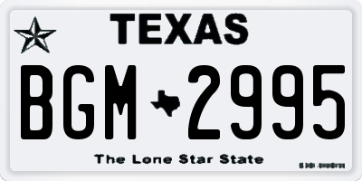 TX license plate BGM2995