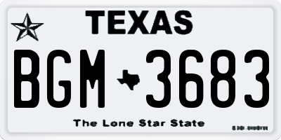 TX license plate BGM3683