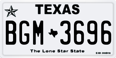 TX license plate BGM3696
