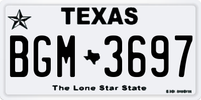 TX license plate BGM3697