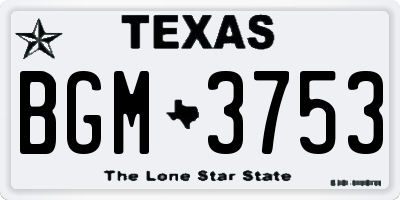 TX license plate BGM3753