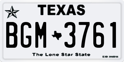 TX license plate BGM3761
